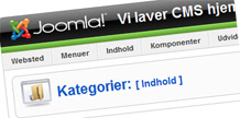 Sektioner, kategorier og artikler i Joomla